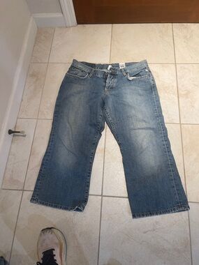 Lucky Brand Cropped Wide-Leg Jeans - Medium Blue Wash